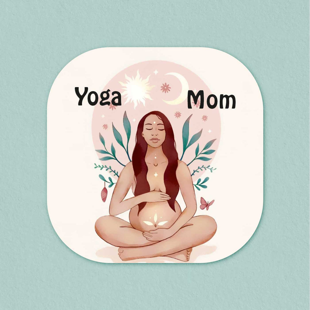 Hand-Painted Yoga Mom Theme MDF Wood Fridge Magnet For Mom To Be