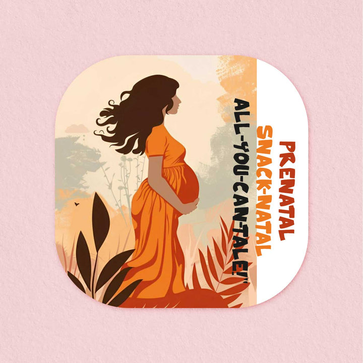 Hand-Painted Prenatal Theme MDF Wood Fridge Magnet For Mom To Be