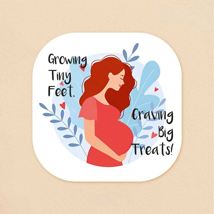 Hand-Painted Tiny Feet Theme MDF Wood Fridge Magnet For Mom To Be