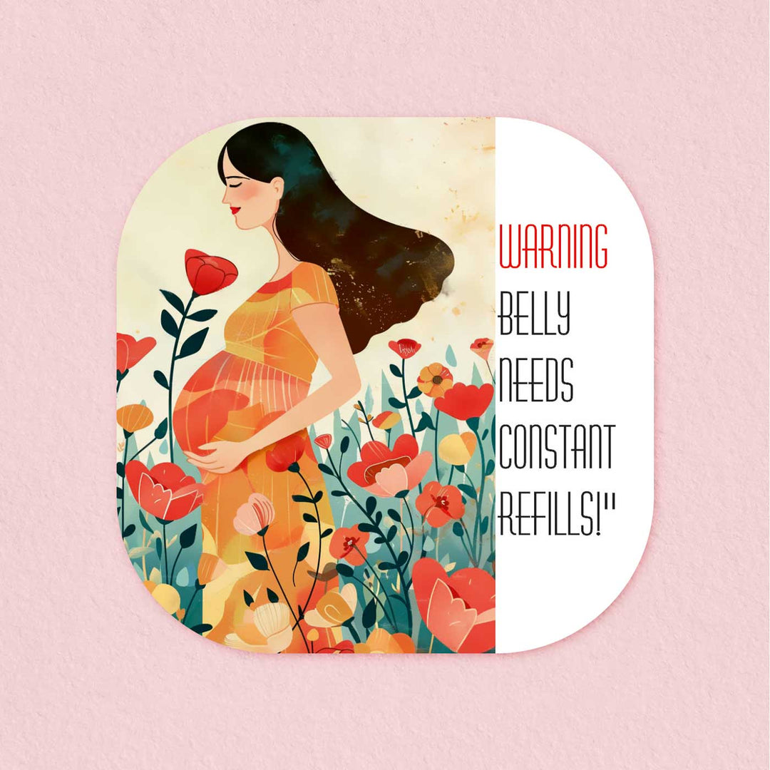 Hand-Painted Food Cravings Theme MDF Wood Fridge Magnet For Mom To Be