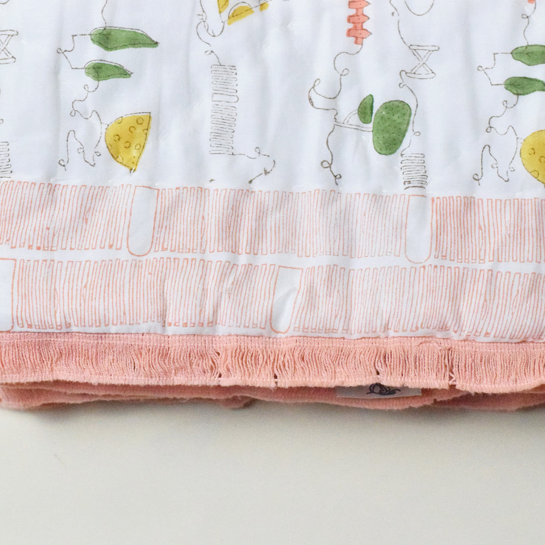 Hand Block Printed Farm Friends Quilt/Comforter