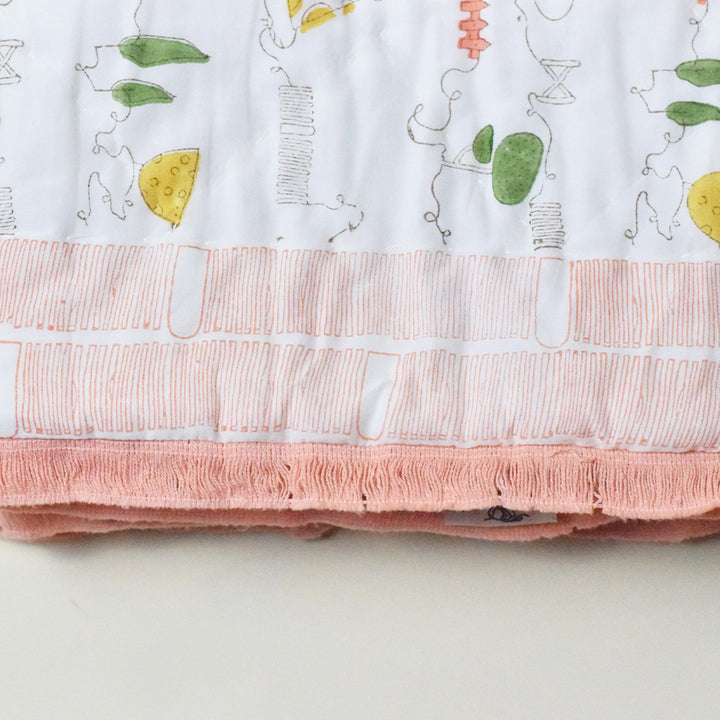 Hand Block Printed Farm Friends Quilt/Comforter