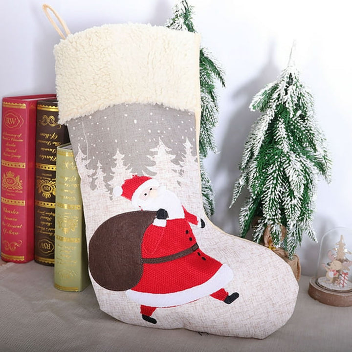 Personalized Handmade Frosty Forest Santa Stocking