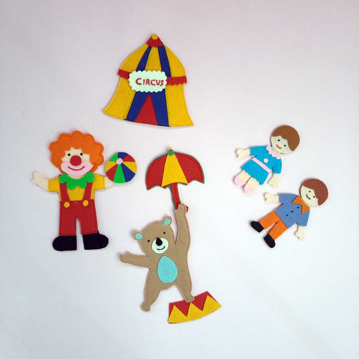 Handcrafted Felt Circus Themed Story Board Playset For Kids