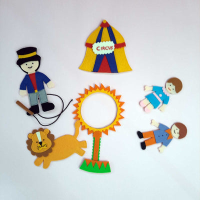 Handcrafted Felt Circus Themed Story Board Playset For Kids
