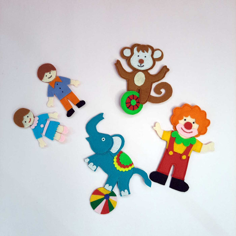 Handcrafted Felt Circus Themed Story Board Playset For Kids