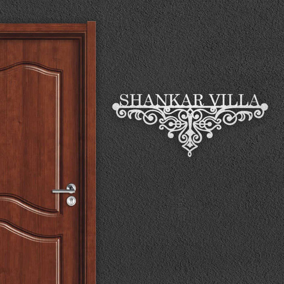 Personalized Ornate Weatherproof Name Plate for Villa