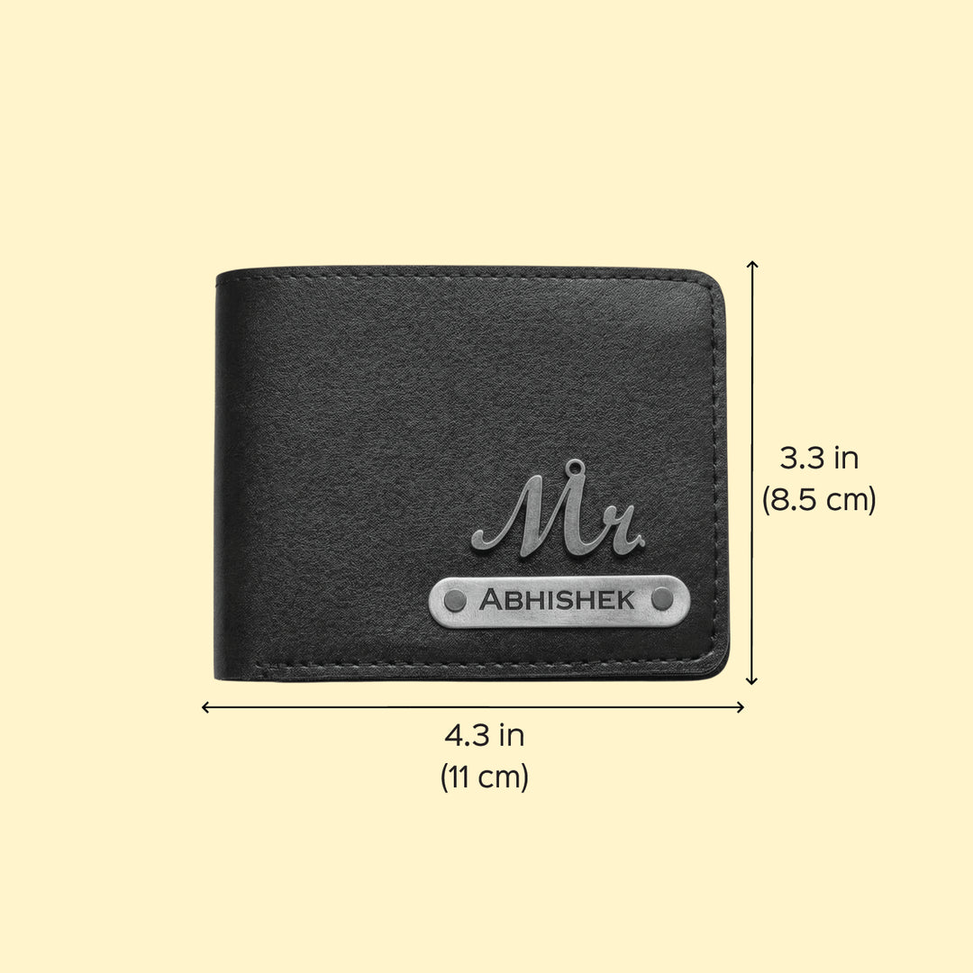Personalized Faux Leather Men's Wallet With Charm