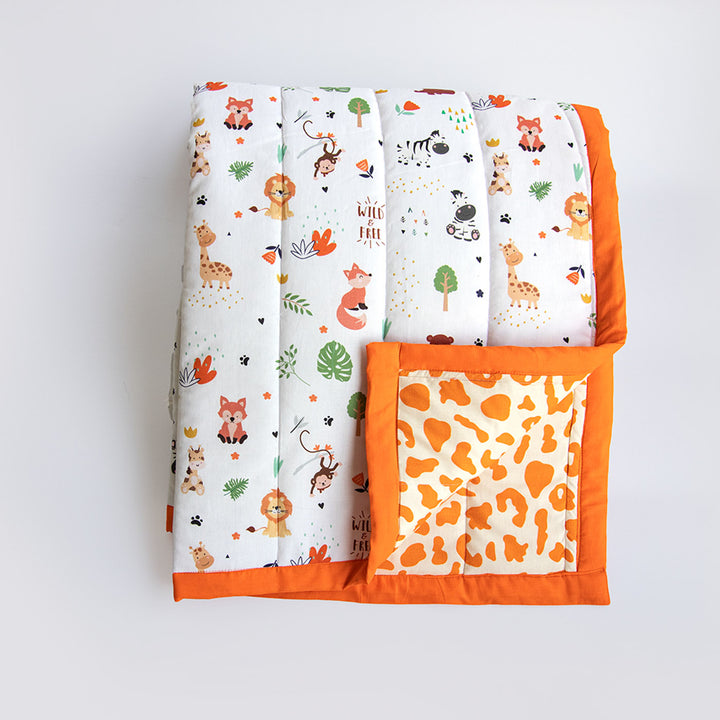 8 Pc | Personalized Jungle Theme Baby Bedding Gift Basket | 0-4 Years