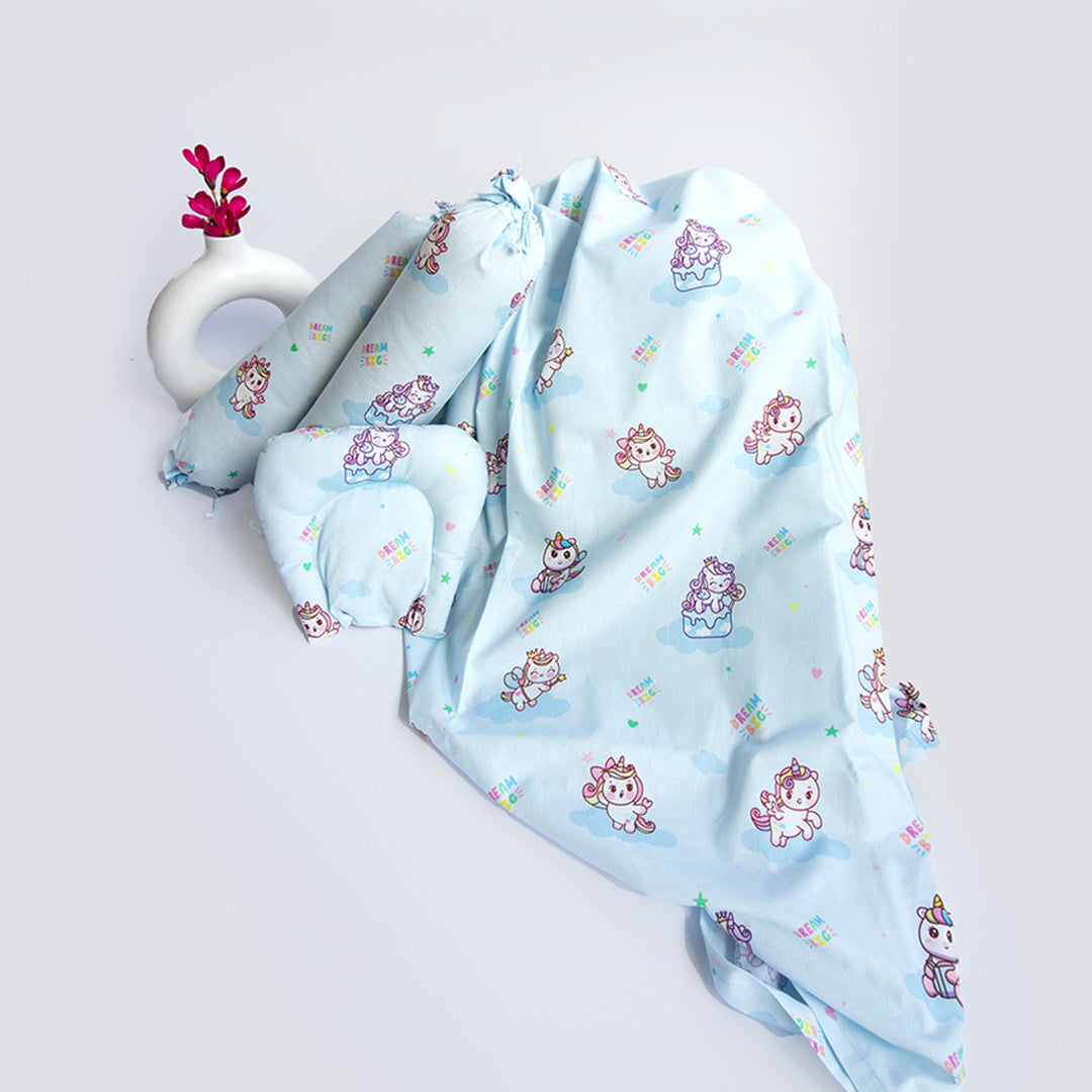 8 Pc | Personalized Unicorn Baby Bedding Gift Basket | 0-4 Years