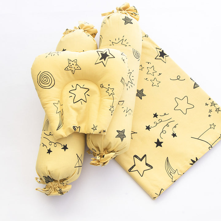 6 Pc | Personalized Star Theme Infant Bedding Gift Basket Set | 0-4 Years