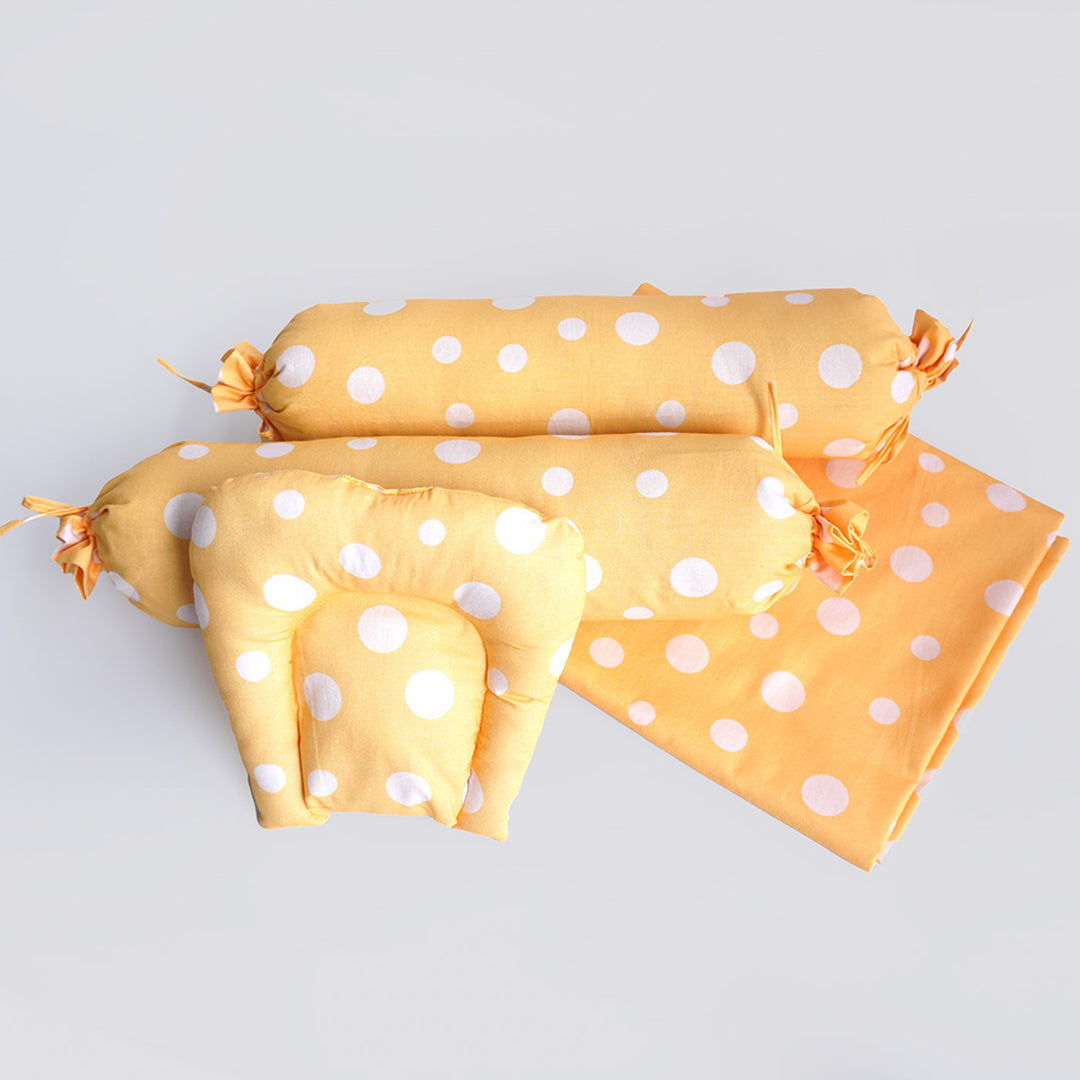 6 Pc | Personalized Polka Dot Theme Infant Bedding Gift Basket Set | 0-4 Years