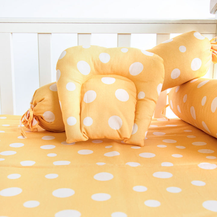 6 Pc | Personalized Polka Dot Theme Infant Bedding Gift Basket Set | 0-4 Years