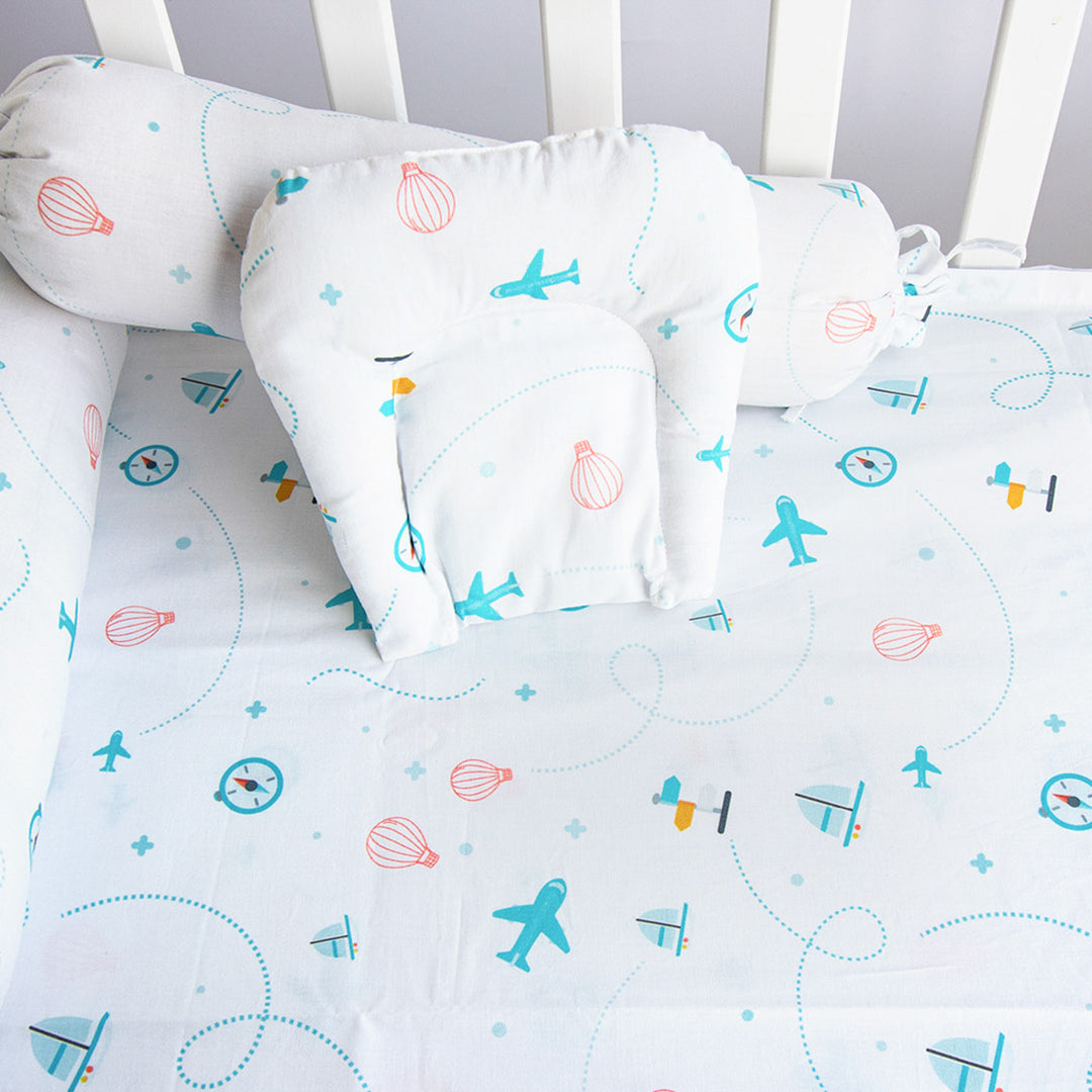 6 Pc | Personalized Organic Cotton Infant Bedding Gift Basket Set | 0-4 Years