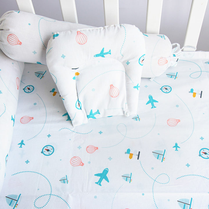 6 Pc | Personalized Organic Cotton Infant Bedding Gift Basket Set | 0-4 Years