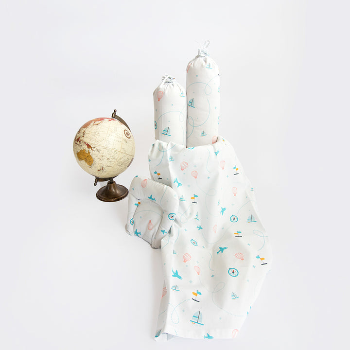 6 Pc | Personalized Organic Cotton Infant Bedding Gift Basket Set | 0-4 Years