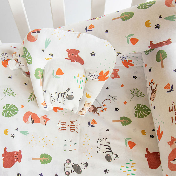 6 Pc | Personalized Animal Theme Infant Bedding Gift Basket Set | 0-4 Years