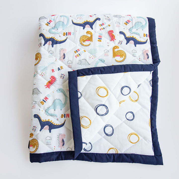 6 Pc | Personalized Dinosaur Infant Bedding Gift Basket Set | 0-4 Years