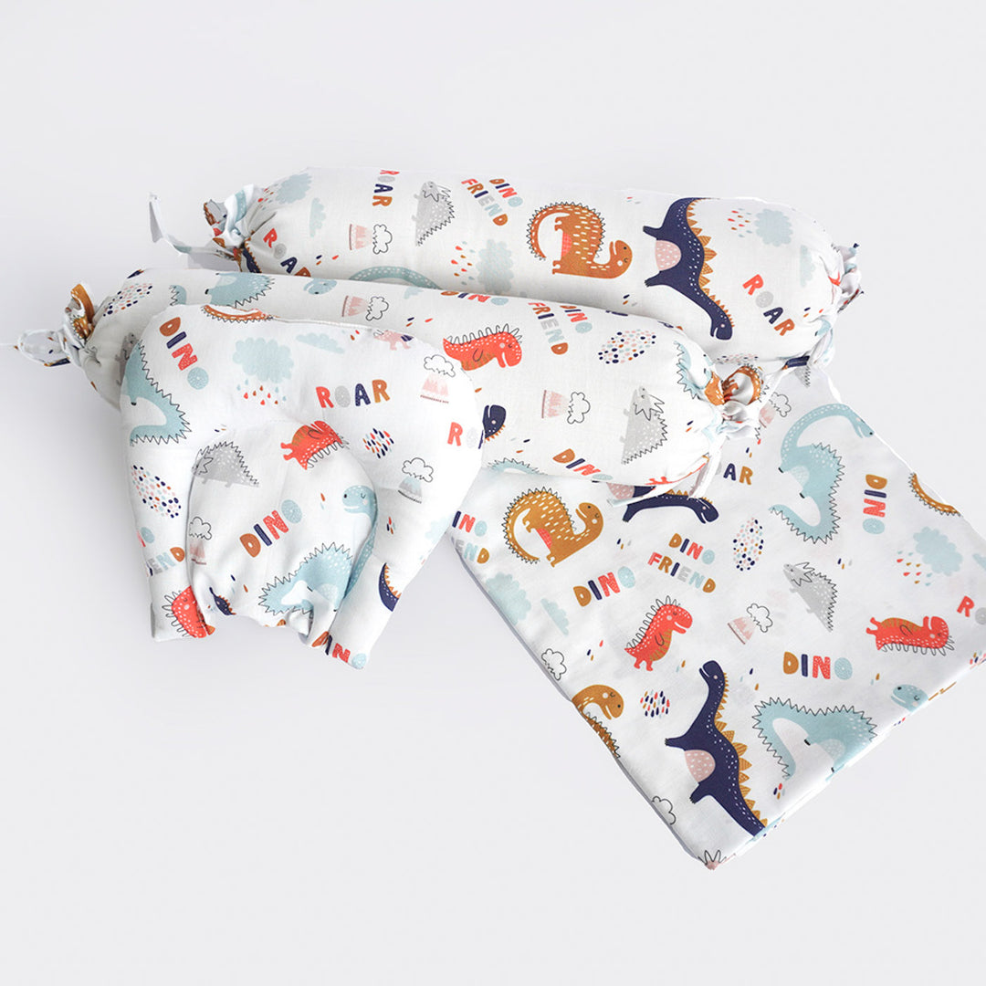 6 Pc | Personalized Dinosaur Infant Bedding Gift Basket Set | 0-4 Years