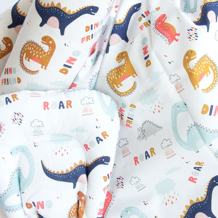 6 Pc | Personalized Dinosaur Infant Bedding Gift Basket Set | 0-4 Years