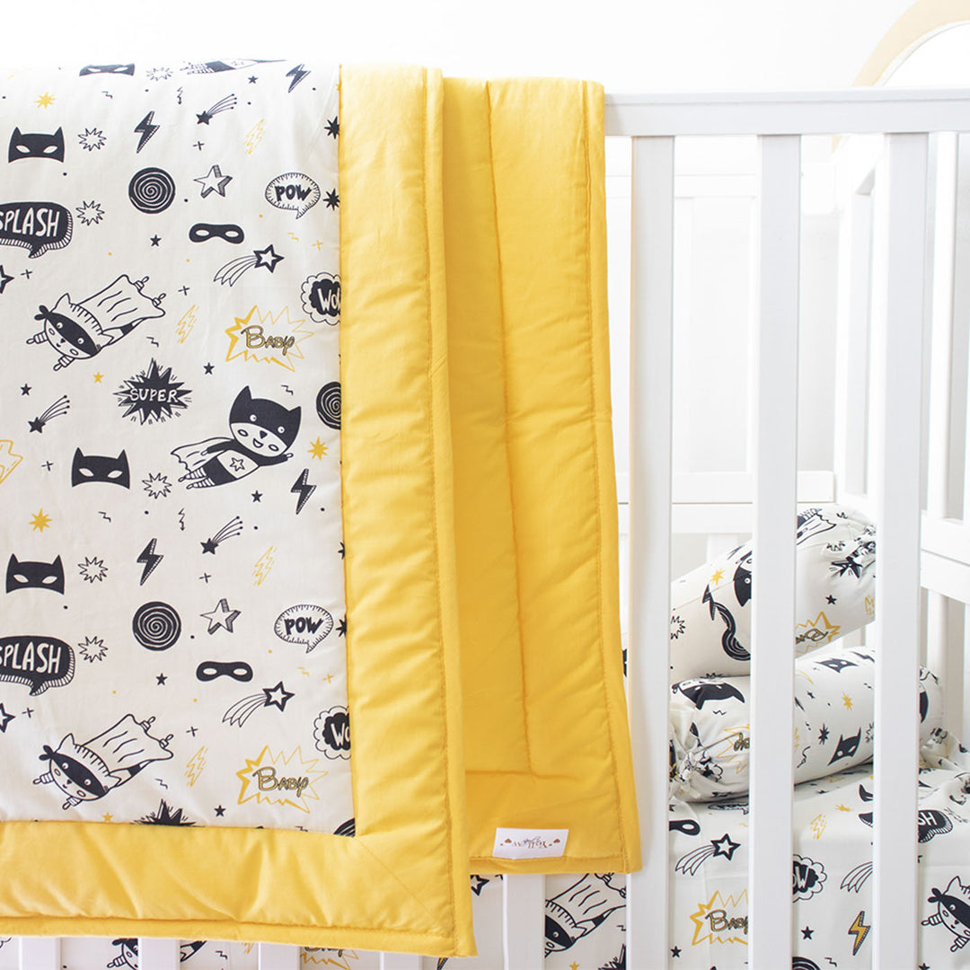 8 Pc | Personalized Superbaby Collective Bedding Gift Basket | 0-4 Years