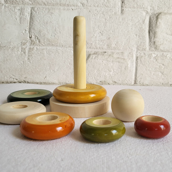 Handcrafted Wooden Ring Stacker Etikopakka Toy for Kids | 0-2 Years