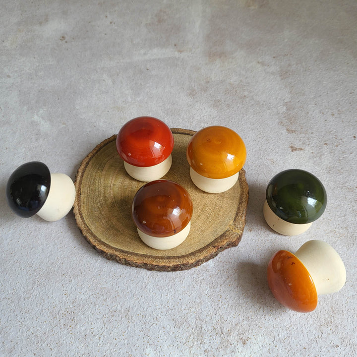 Handcrafted Wooden Mushroom Etikopakka Toy Set for Kids | 3-6 Years