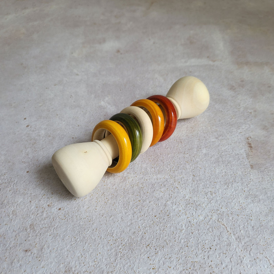 Wooden Mini Rattle for Babies | Handmade Etikopakka Sensory Toy | 0–2 Years