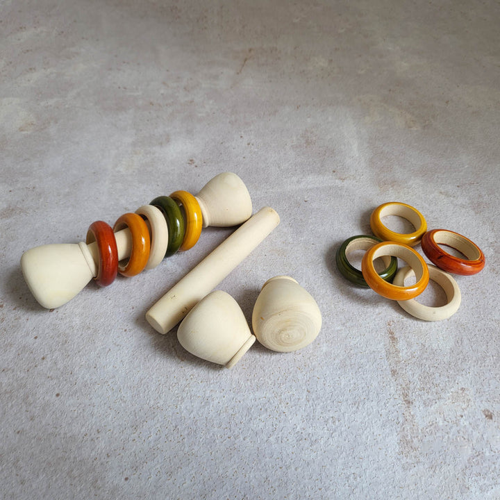 Wooden Mini Rattle for Babies | Handmade Etikopakka Sensory Toy | 0–2 Years