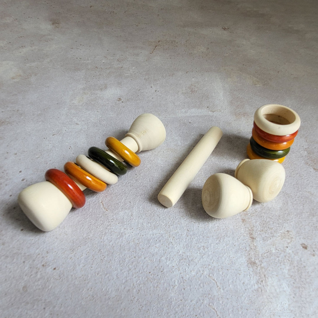 Wooden Mini Rattle for Babies | Handmade Etikopakka Sensory Toy | 0–2 Years