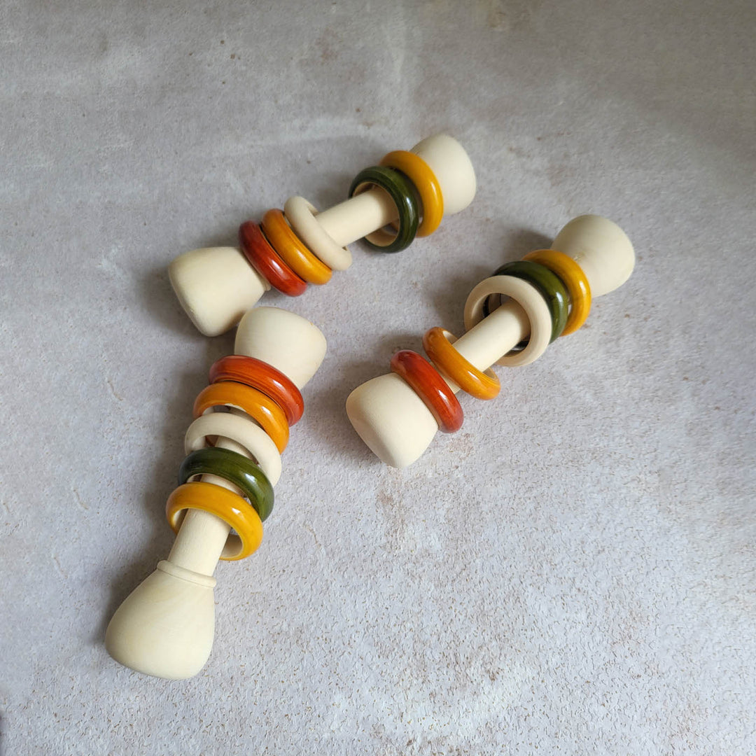 Wooden Mini Rattle for Babies | Handmade Etikopakka Sensory Toy | 0–2 Years