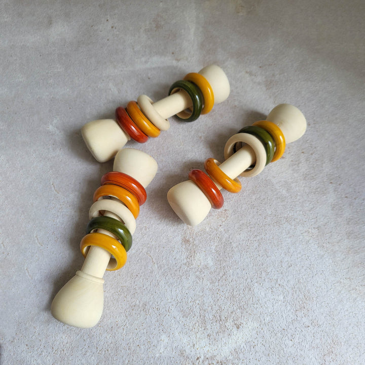 Wooden Mini Rattle for Babies | Handmade Etikopakka Sensory Toy | 0–2 Years