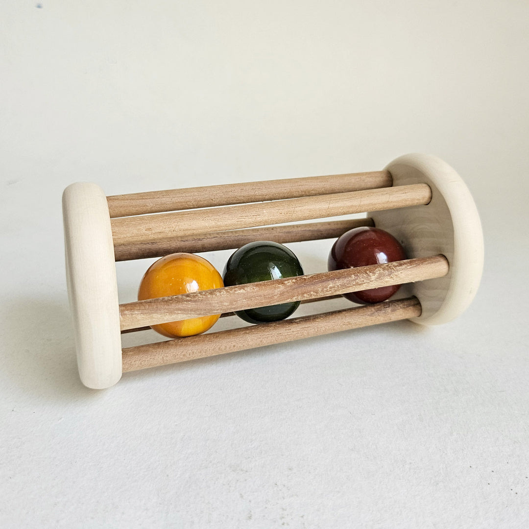 Wooden Rolling Rattle Toy | Handmade Etikopakka Crawling & Sensory Play | 0–2 Years