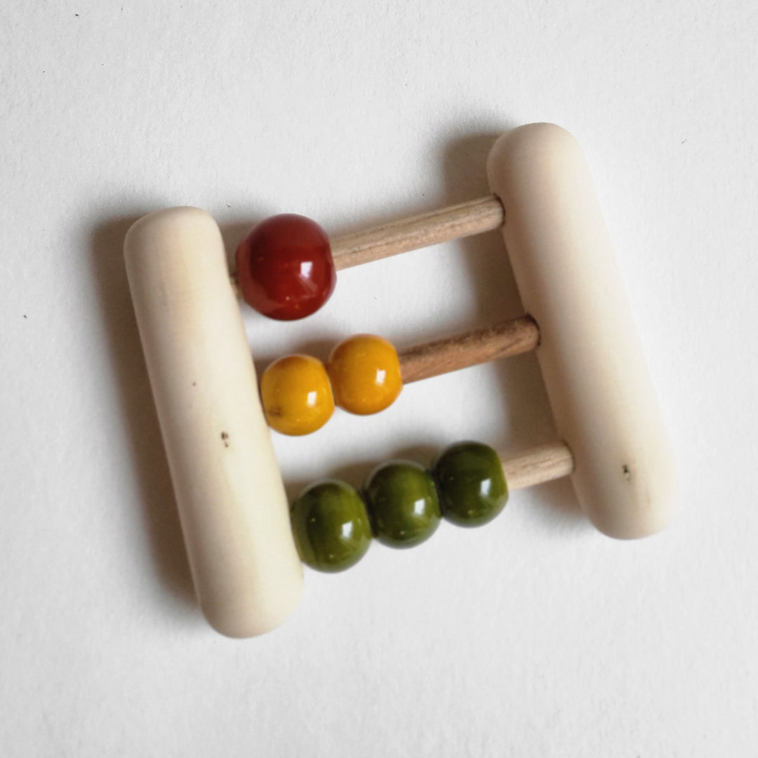 Wooden Mini Abacus Rattle | Handmade Etikopakka Learning Toy | 0–2 Years