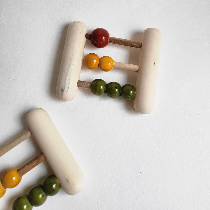Wooden Mini Abacus Rattle | Handmade Etikopakka Learning Toy | 0–2 Years