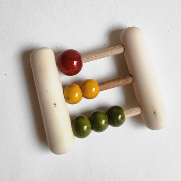 Wooden Mini Abacus Rattle | Handmade Etikopakka Learning Toy | 0–2 Years