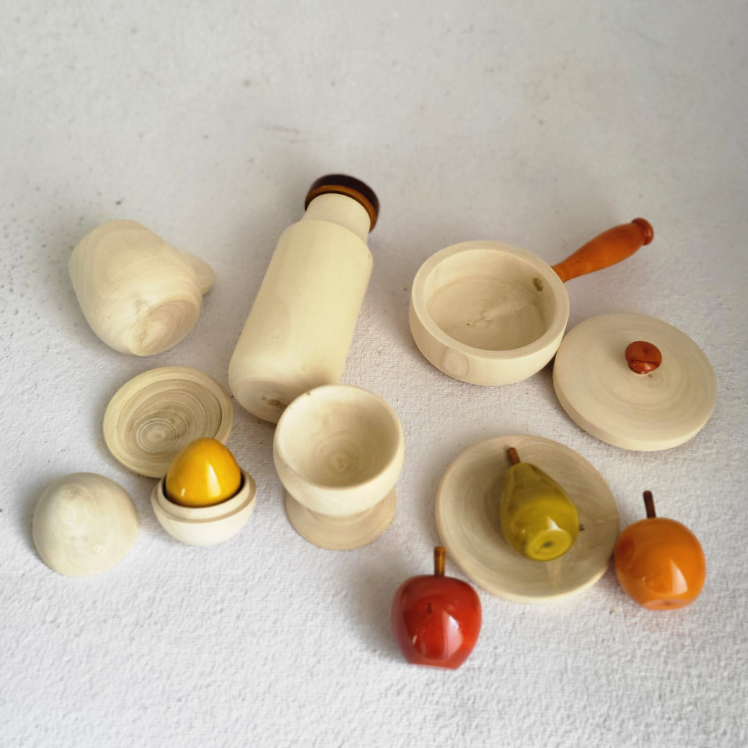 Wooden Breakfast Set Toy | Handmade Etikopakka Pretend Play | 3–6 Years