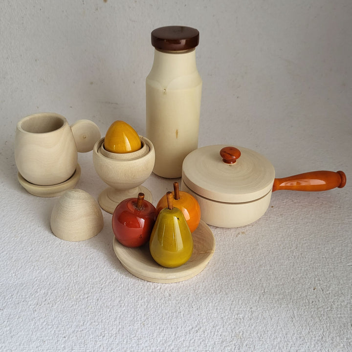 Wooden Breakfast Set Toy | Handmade Etikopakka Pretend Play | 3–6 Years