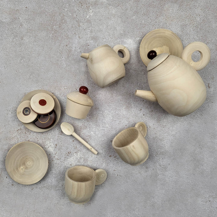 Wooden Party Tea Set | Handmade Etikopakka Pretend Play Toy | 3–8 Years