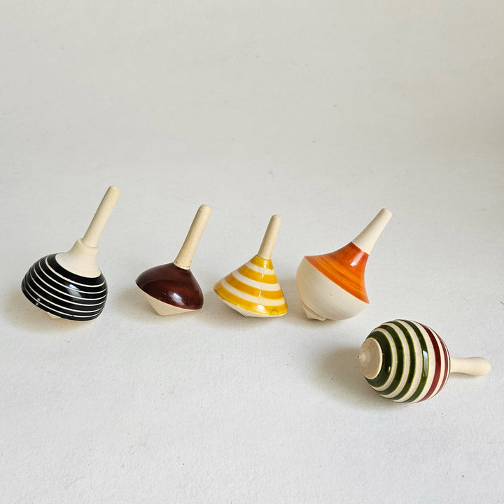 Wooden Spinning Tops Set | Handmade Etikopakka Skill Toy | 3+ Years