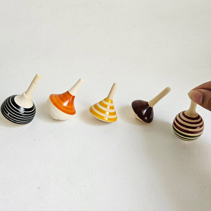 Wooden Spinning Tops Set | Handmade Etikopakka Skill Toy | 3+ Years