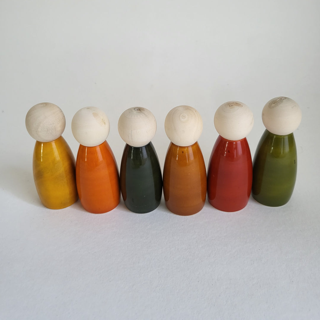 Wooden Coloured Peg Dolls | Handmade Etikopakka Creative Toy | 3–8 Years