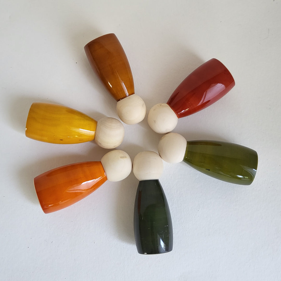 Wooden Coloured Peg Dolls | Handmade Etikopakka Creative Toy | 3–8 Years