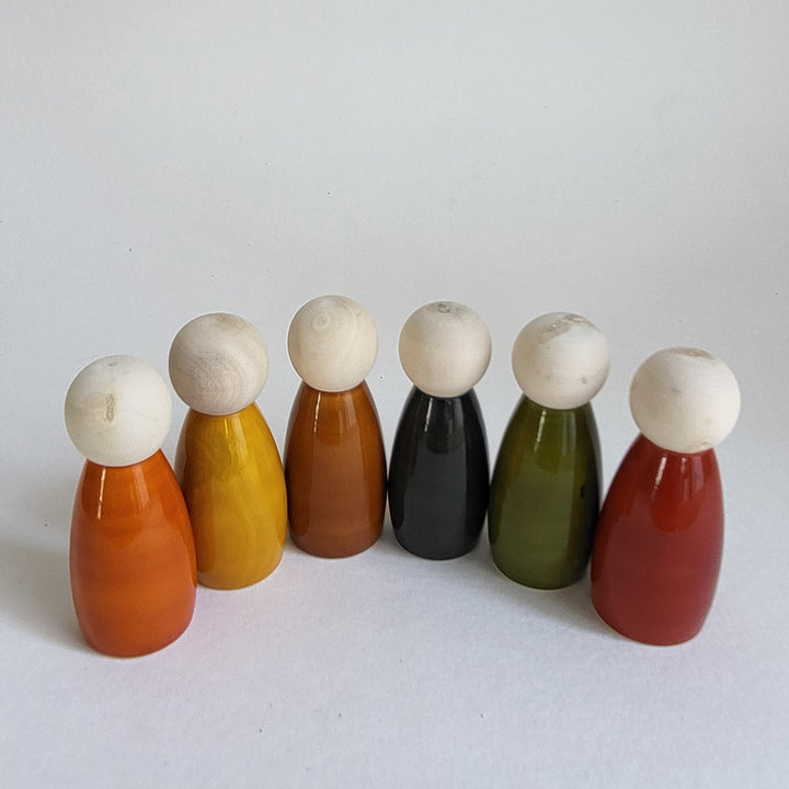 Wooden Coloured Peg Dolls | Handmade Etikopakka Creative Toy | 3–8 Years