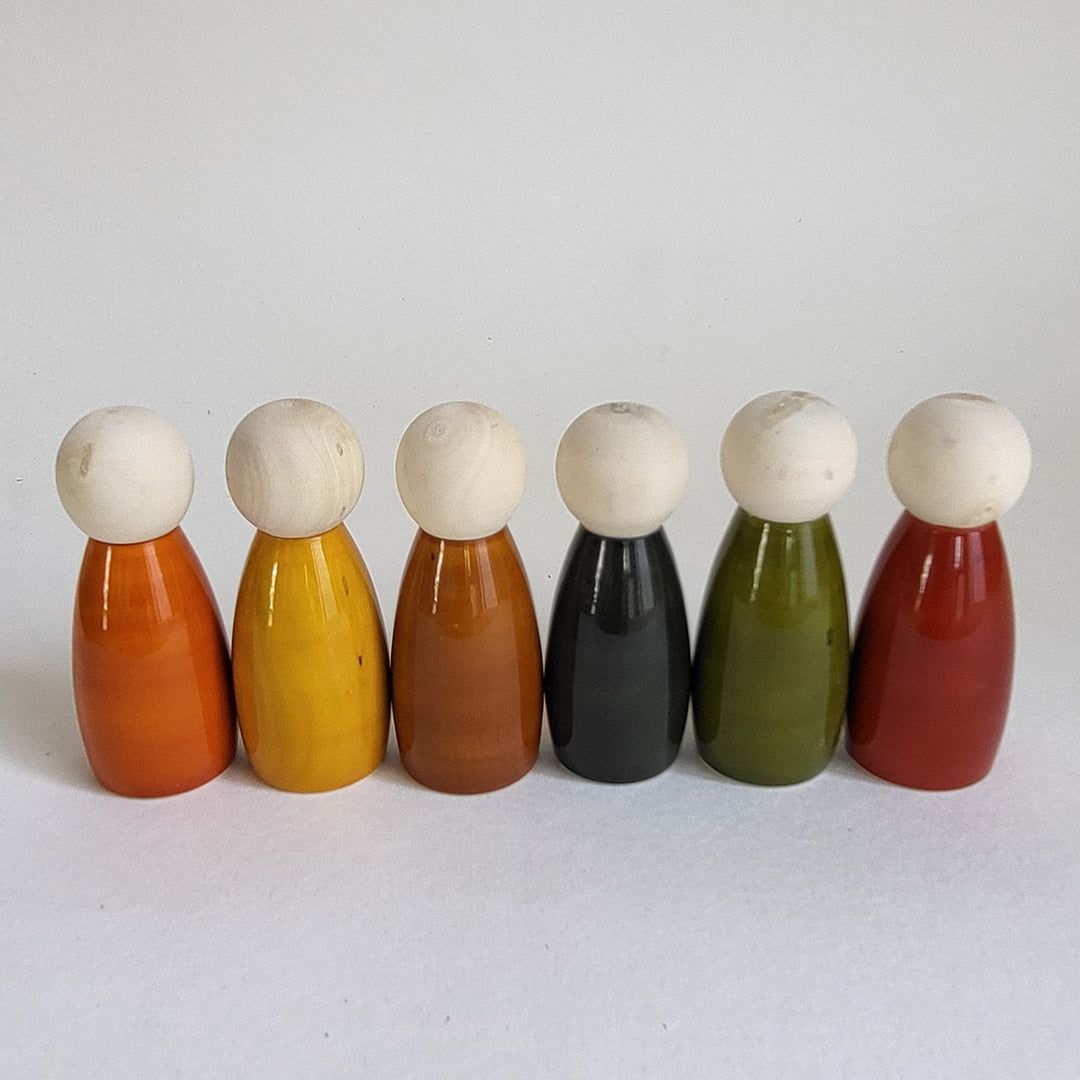 Wooden Coloured Peg Dolls | Handmade Etikopakka Creative Toy | 3–8 Years