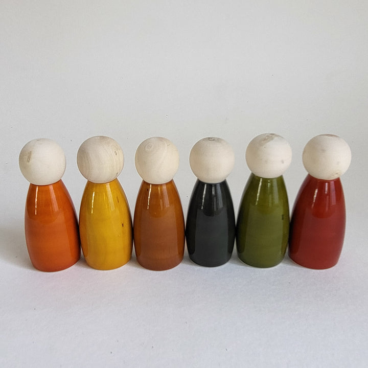 Wooden Coloured Peg Dolls | Handmade Etikopakka Creative Toy | 3–8 Years