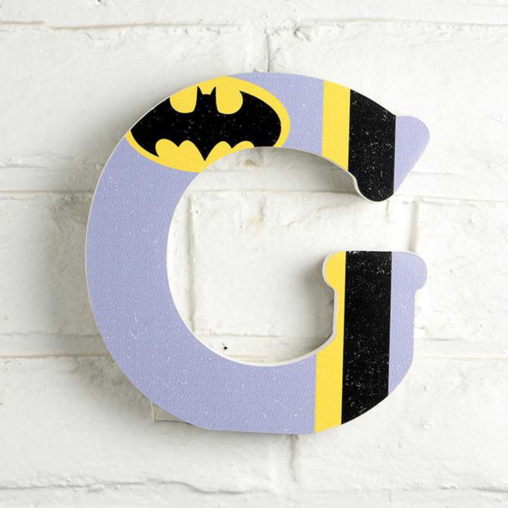 Handmade Batman Theme MDF Wood 3D Wall Letter For Kids - G