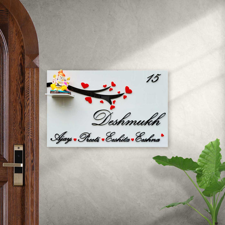 Personalized Ganesha Theme Acrylic Name Plate