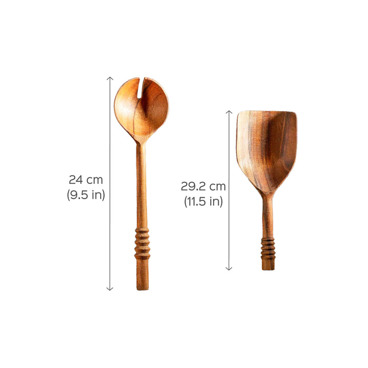 Garoh Acacia Wood Ladles & Spatulas I Set of 5