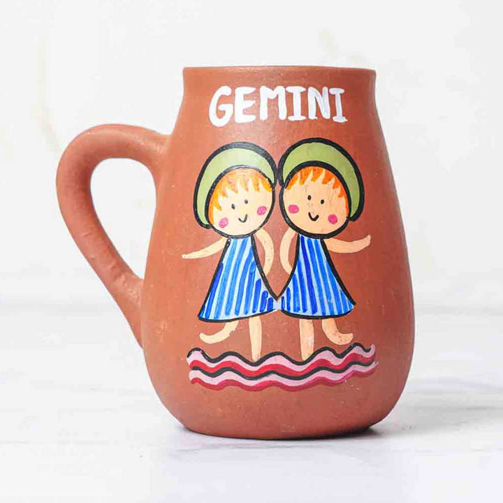Personalized Hand-painted Gemini Zodiac Sign Terracotta Mug